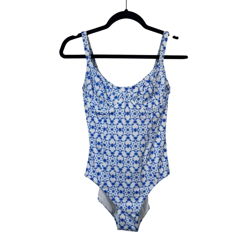 Vilebrequin Leonita Swimsuit Womens Medium Blue White Geometric One Piece NWT